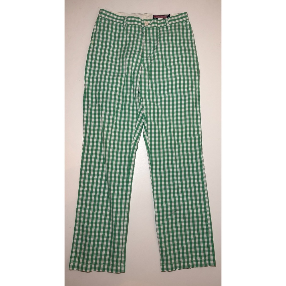 Vineyard Vines Men's Green White Checkered Pants | 33 X 32